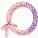 10pcs Pink and Purple Ombre Braided Fabric Bracelet with Ribbon Accent