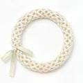 10pcs Cream Crochet Lace Bracelet with Pearl and Ribbon Accent