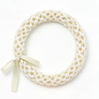 10pcs Cream Crochet Lace Bracelet with Pearl and Ribbon Accent