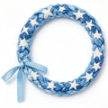 10pcs Blue Braided Star Bracelet with Satin Ribbon Accent