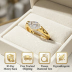 🔥 LAST DAY 90% OFF:  Anti-Spin VVS1 Flawless Moissanite East-to-West Marquise Ring in 14K Gold