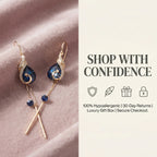 ⚡ 90% OFF Flash Sale: The Royal Peacock: Sapphire-Hued Teardrop Drop Earrings