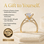 🔥 LAST DAY 90% OFF: Artisan Handcrafted Hypoallergenic Flawless Moissanite Bowknot Ring in 14K Gold Over 925 Silver