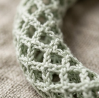 10pcs Sage Green Crochet Lace Bracelet with Cream Ribbon Accent