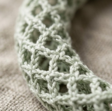 10pcs Sage Green Crochet Lace Bracelet with Cream Ribbon Accent