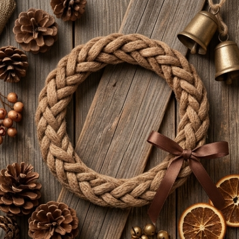 10pcs Natural Jute Braided Rope Bracelet with Brown Ribbon Accent