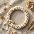 10pcs Cream Crochet Lace Bracelet with Pearl and Ribbon Accent
