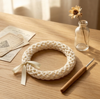 10pcs Cream Crochet Lace Bracelet with Pearl and Ribbon Accent