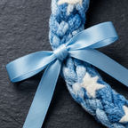 10pcs Blue Braided Star Bracelet with Satin Ribbon Accent