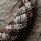 10pcs Brown Plaid Braided Fabric Bracelet with Faux Suede Ribbon