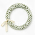 10pcs Sage Green Crochet Lace Bracelet with Cream Ribbon Accent